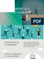 Module-4 Leadership: Made By-Vani Shivhare (B) Susmita Dhara (B)