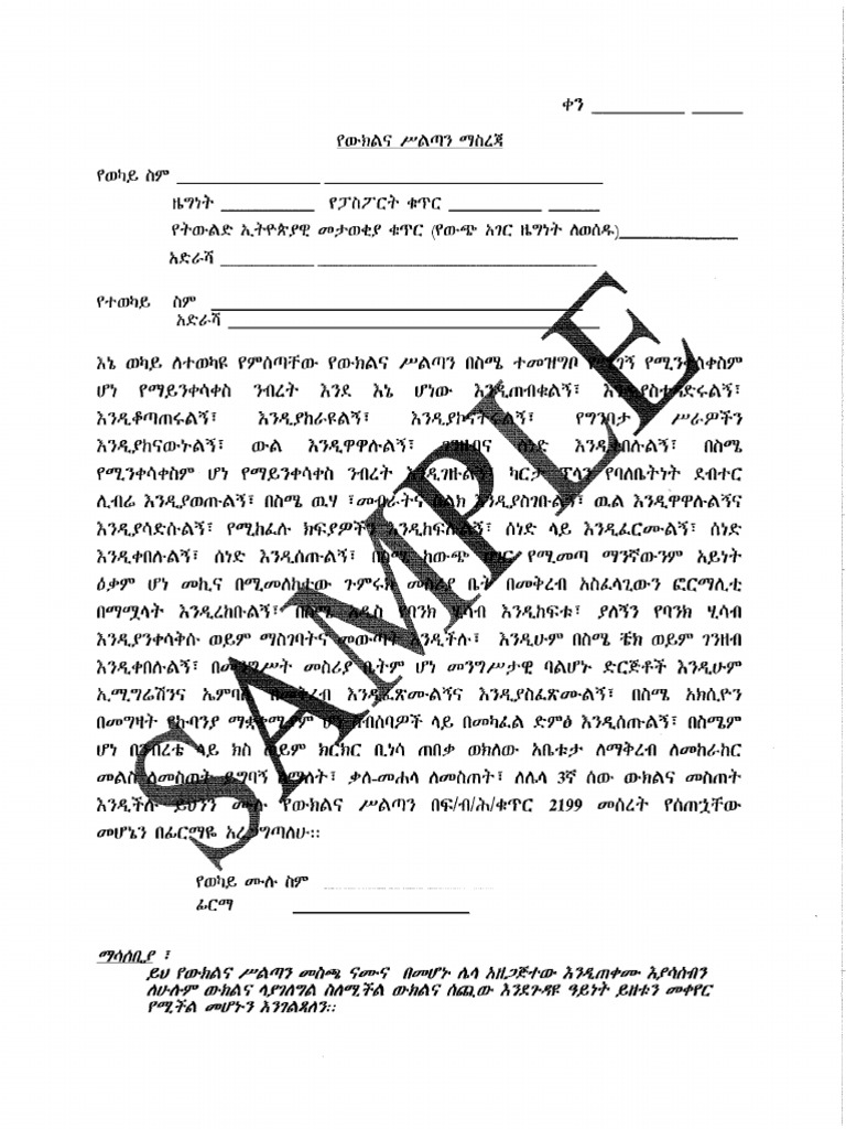 Power of Attorny Sample | PDF