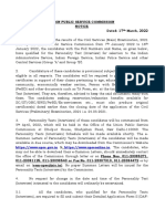 Union Public Service Commission Notice Dated: 17 March, 2022