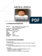 Nahum G. Ponce: I. Personal Information