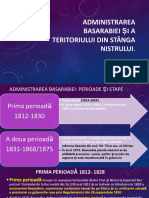 Administrarea Basarabiei Și A Teritoriului Din Stânga Nistrului