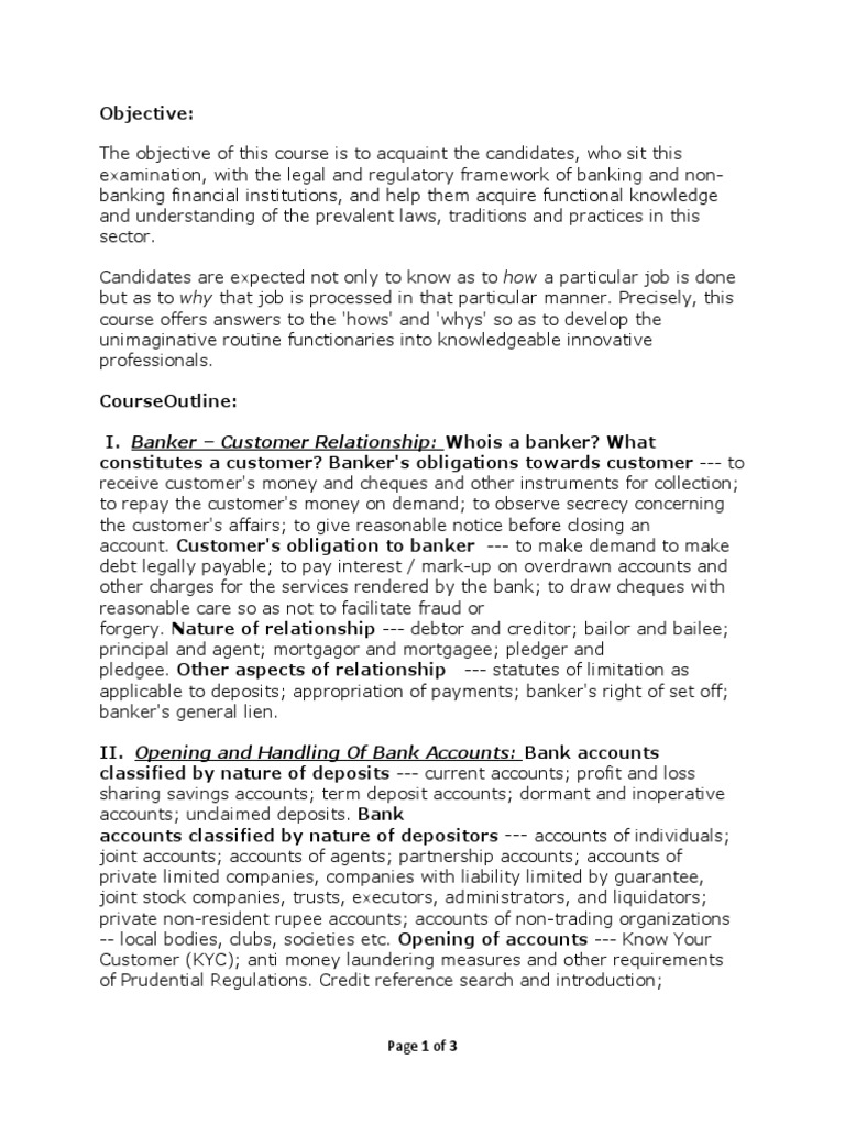 Banking Law and Practice Course Overview | PDF | Banks | Cheque