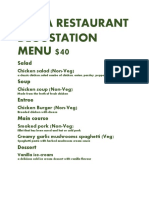 Nova Restaurant Degustation MENU $40: Salad Soup Entree Main Course