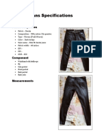 Denim Jeans Specifications