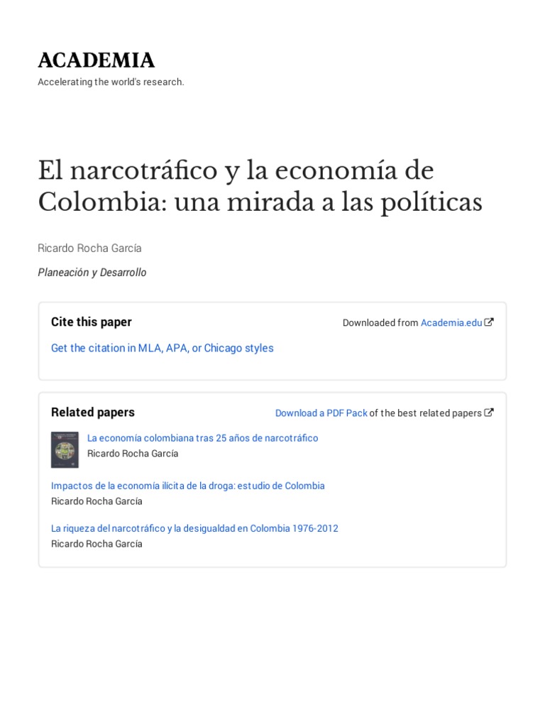 Impacto del narcotráfico en Colombia | PDF | Comercio ilegal de drogas ...
