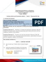 Activities Guide and Evaluation Rubric - Unit 2 - Task 3 - Planning The Trip