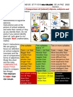 School Subjects: My School Comparison of (School) Objects, Subjects and Facilities. E