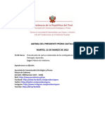 Agenda del presidente Pedro Castillo 22.03.2022