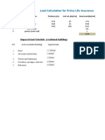 Load Calculation For Prime Life Insurance: Imposed Load Schedule (Residental Building)