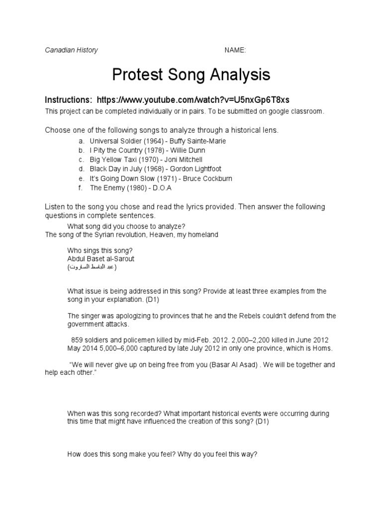song assignment