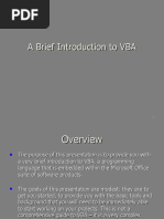 A Brief Introduction To VBA