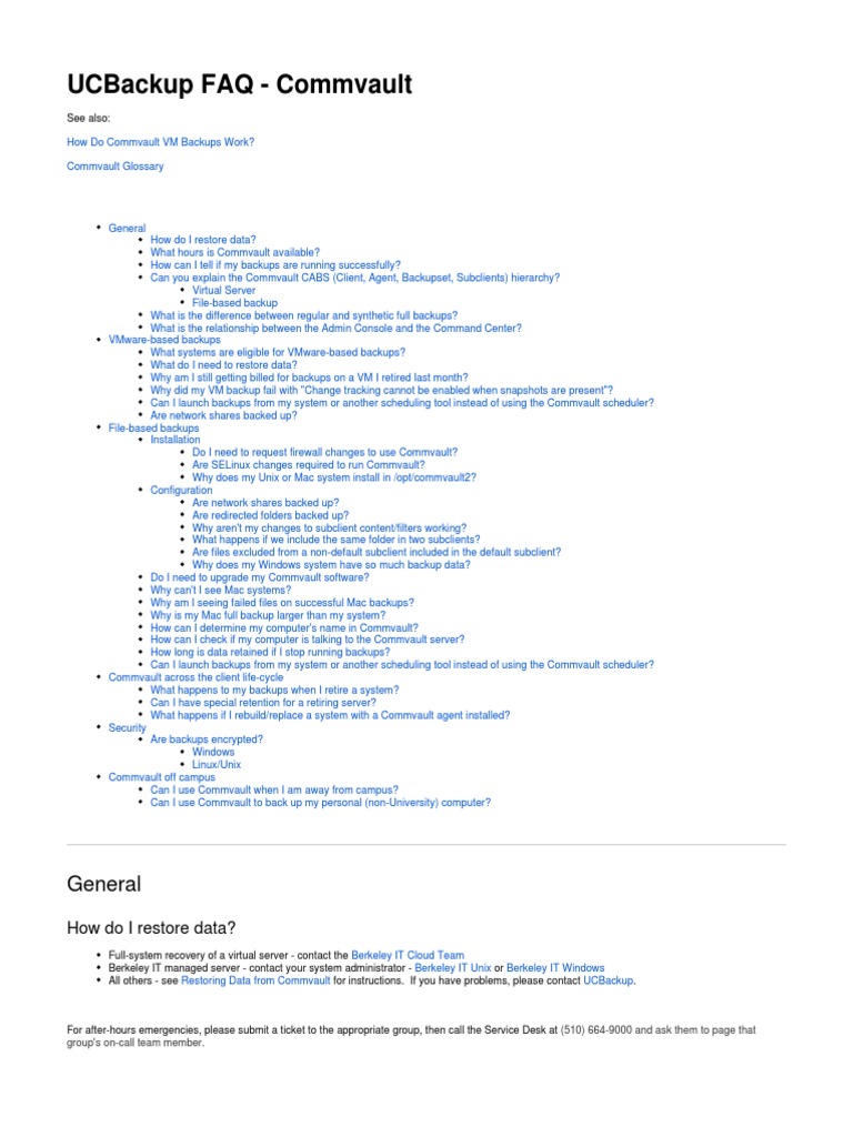 Commvault Backup and Maintenance FAQ | PDF | Backup | Virtual Machine