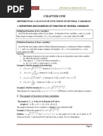 CH-1 Differential Calculus of Functions of Several Variables