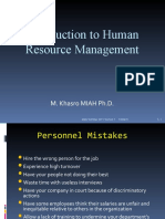 Introduction To Human Resource Management: M. Khasro MIAH PH.D