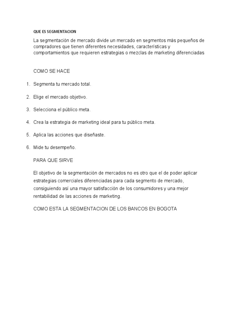 Que Es Segmentacion PDF