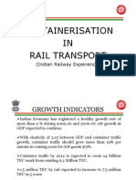 Containerisation IN Rail Transport: (Indian Railway Experience)