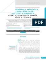 La Hermenéutica Analógica, Estudios Críticos Del Discurso y Semiótica Como Metodología, Teoría, Arte y Técnica