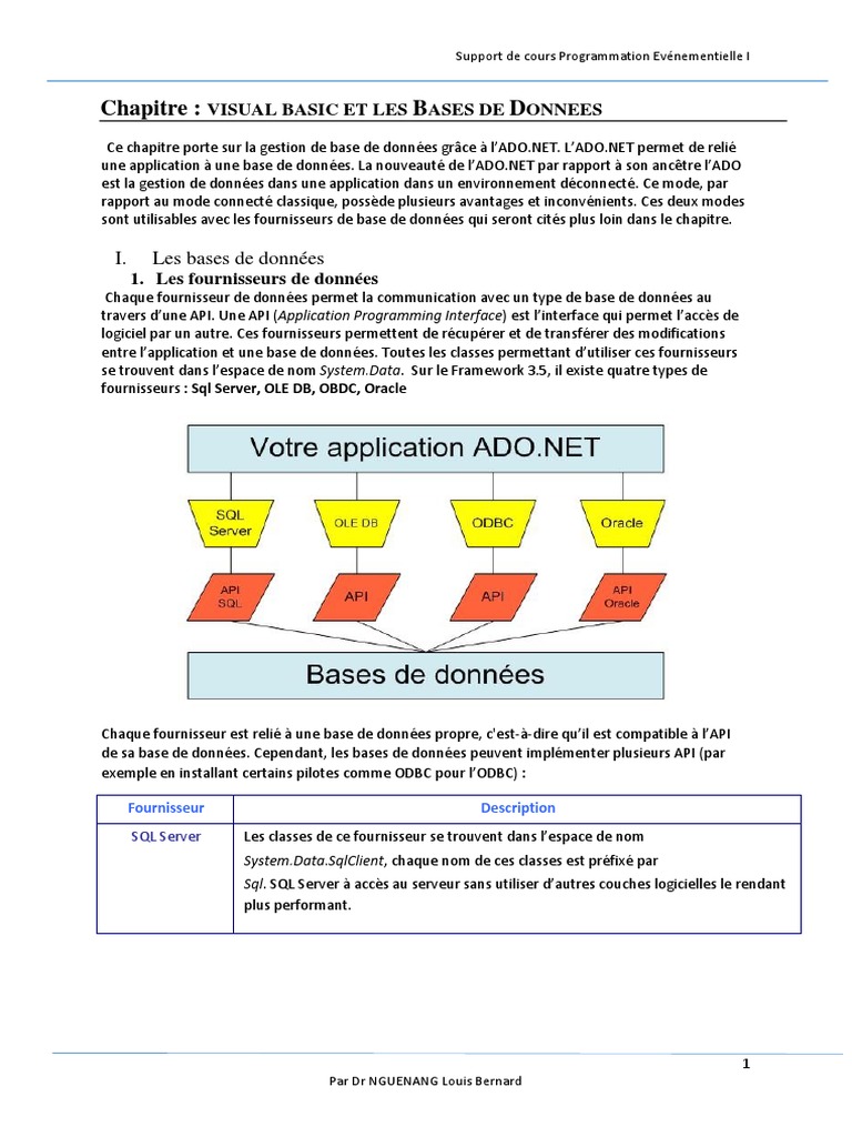 Visual Basic et Bases de Données SQL | PDF | Microsoft Access | Bases ...