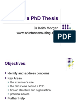 Writing A PHD Thesis: DR Keith Morgan