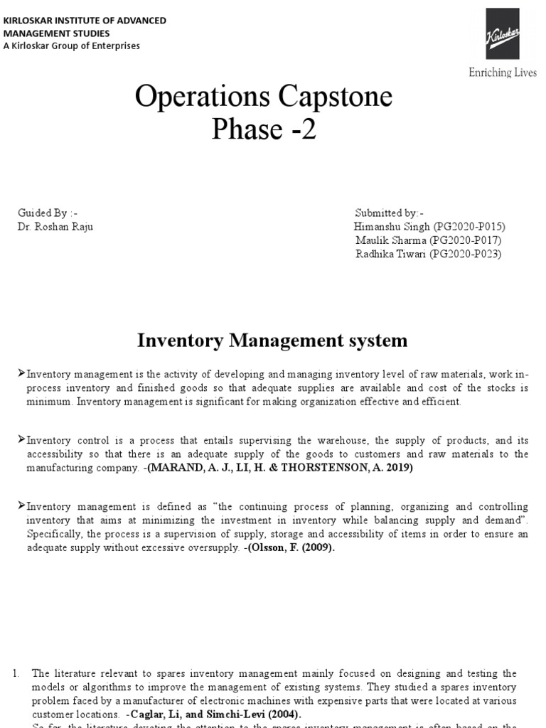 Inventory Management Strategies Overview | PDF | Inventory | Supply ...