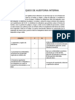 Lista de Chequeo de Auditoria Interna