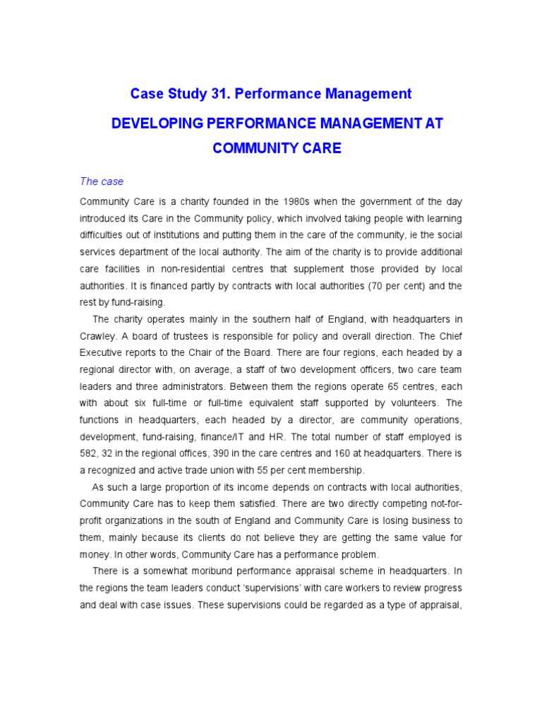 02 31 Teaching Notes Case Study - Performance Management | Download ...