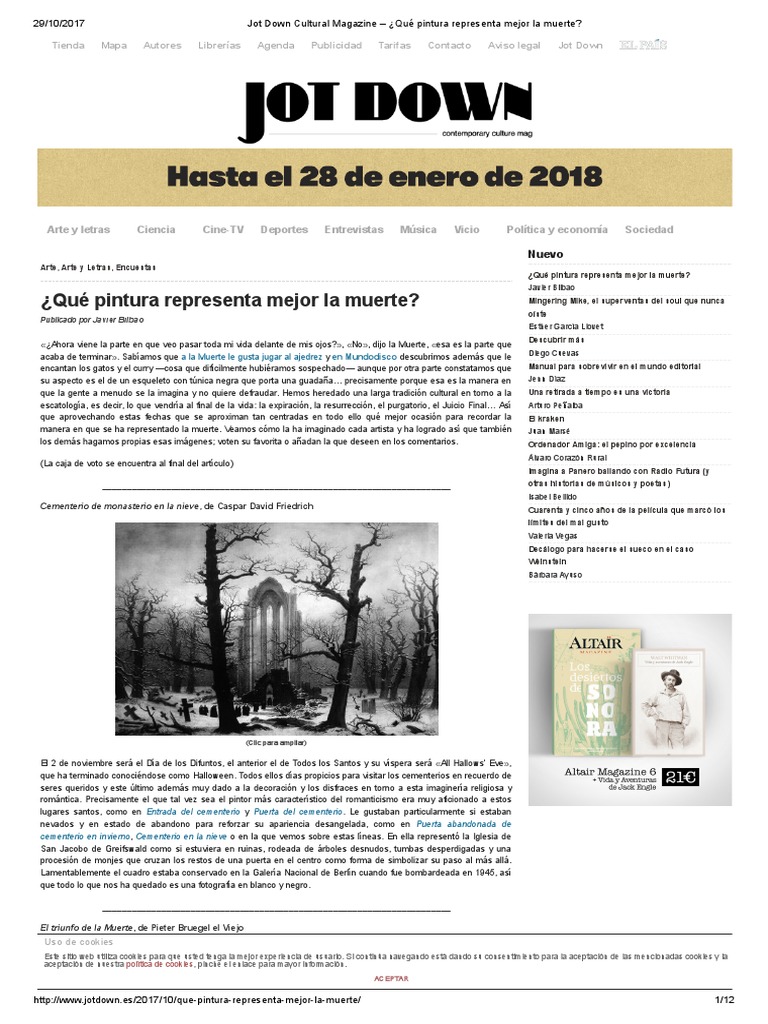 Jot Down Cultural Magazine - ¿Qué Pintura Representa Mejor La Muerte ...