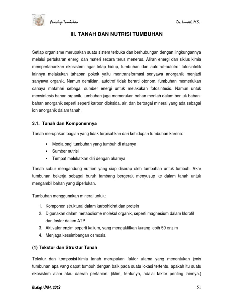 Tanah Dan Nutrisi Tumbuhan Pdf