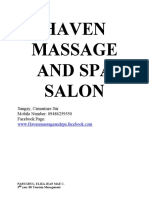 Haven Massage and Spa Salon: Sangay, Camarines Sur Mobile Number: 09486259550 Facebook Page