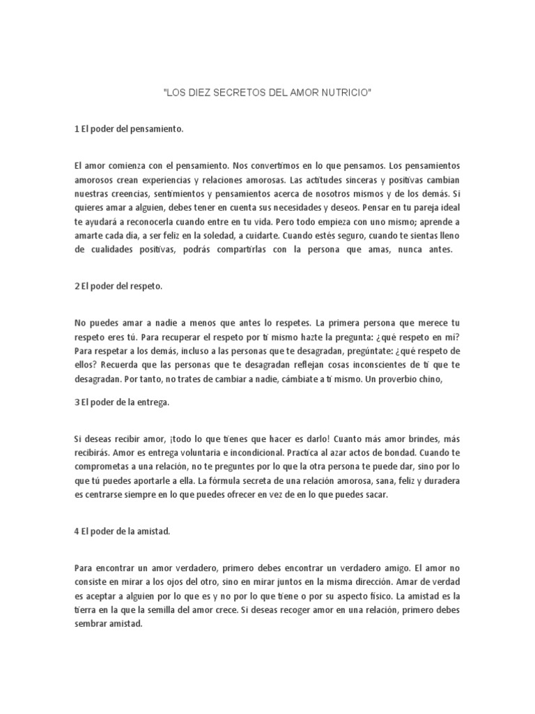 10 Secretos Del Amor Abundante | PDF | Amor | Conceptos psicologicos