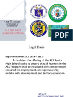 Als Shs Pilot Implementation: Department OF Education Region 1