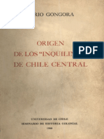Origen de los Inquilinos en Chile Central, Mario Góngora