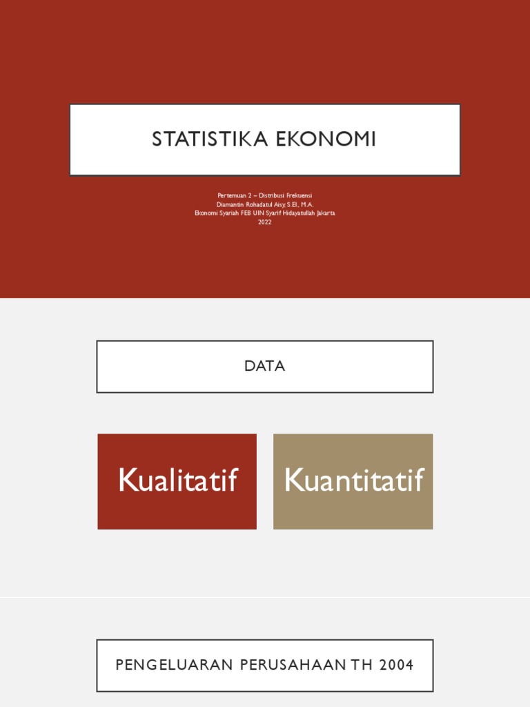 Statistika Ekonomi Dan Bisnis Distribusi Data Pdf