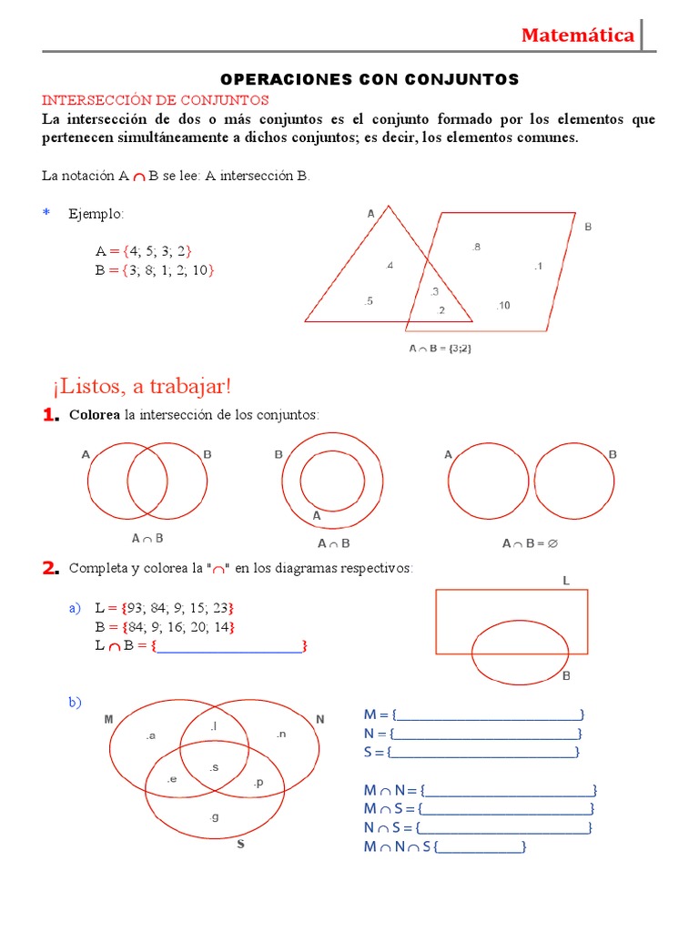 Operaciones Con Conjuntos para Cuarto Grado de Primaria | PDF