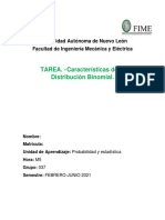 Características de La Distribución Binomial