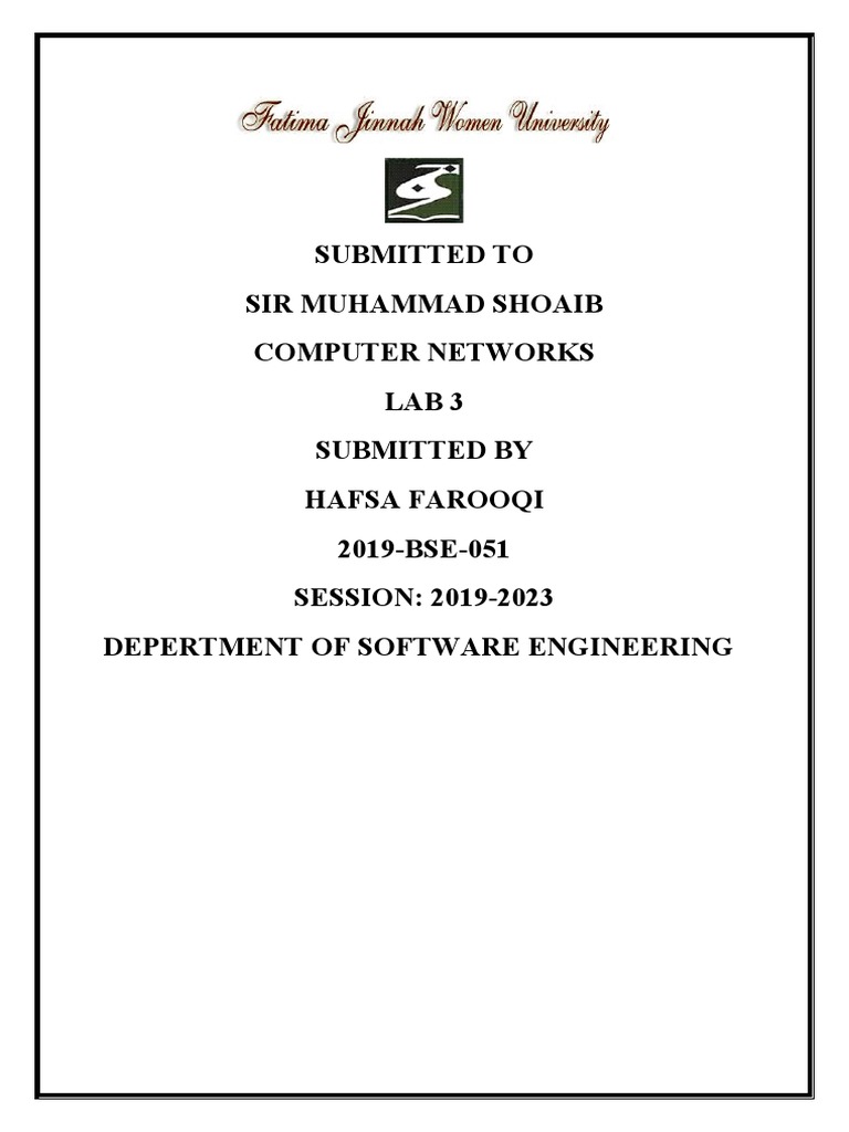 (Lab 3 Solution) HAFSA FAROOQI - 051 | PDF | Art | Computers