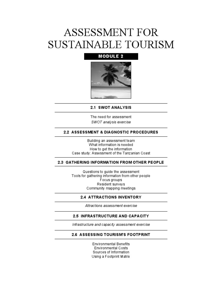 tourism product assessment