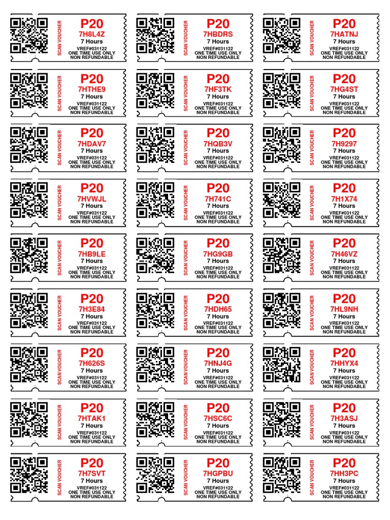 Scan Voucher - One Time Use Codes | PDF