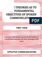 Three Theories As To The Fundamental Objectives of Spoken Communication