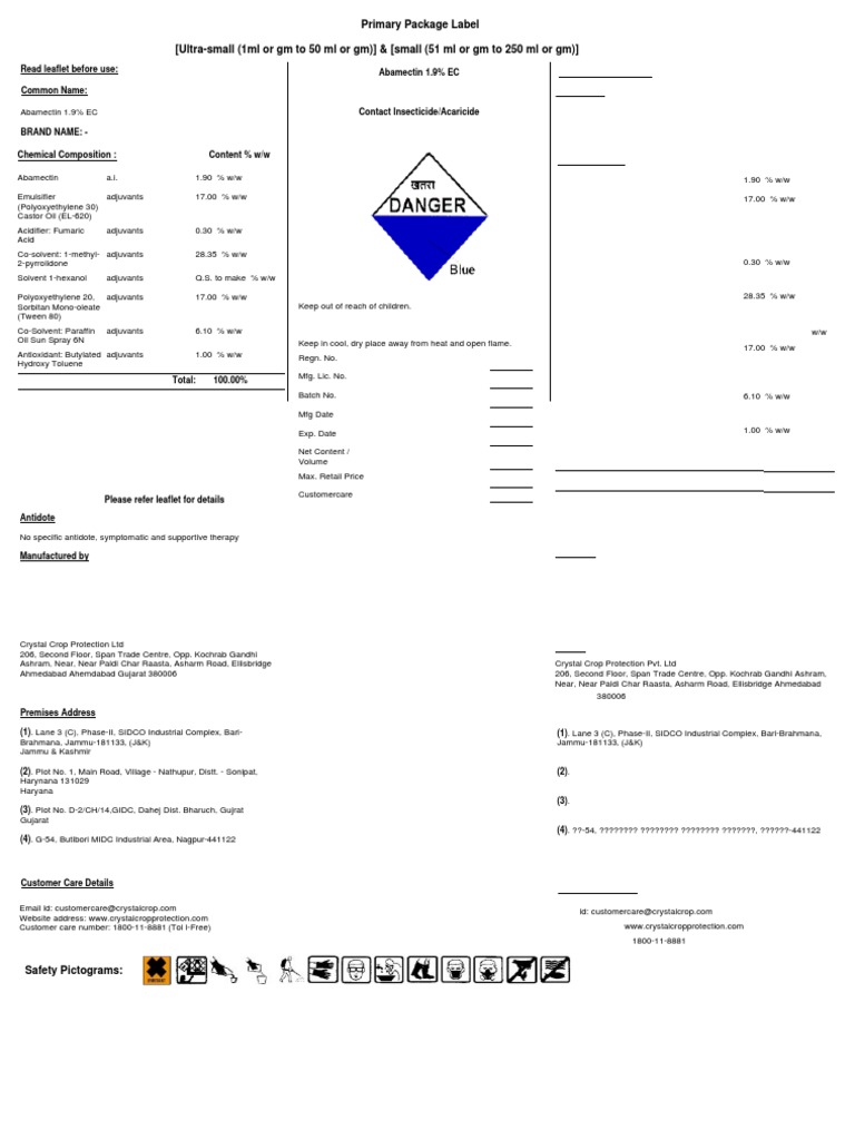Abamectin 1.9% EC Product Details | PDF