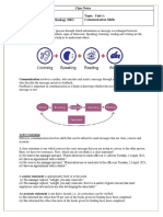 Class Notes Class: XII Topic: Unit-1: Communication Skills Subject: Information Technology