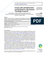 How To Increase Job Satisfaction: The Role of Participative Decisions and Feeling Trusted