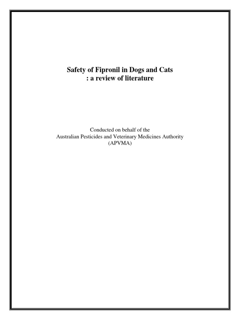 Safety of Fipronil in Dogs and Cats A Review of Literature PDF