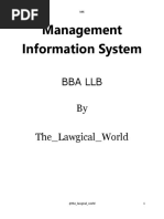 Management Information System: Bba LLB by The - Lawgical - World