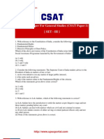 Model Test Paper For General Studies CSAT Paper 1 Set III