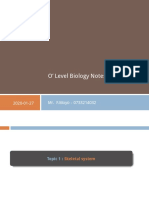 O' Level Biology Notes: 2020-01-27 Mr. F.Moyo - 0733214032