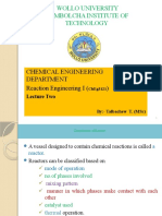 Wollo University Kombolcha Institute of Technology: Chemical Engineering Department Reaction Engineering I