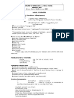 Labor Law (Standards Relations) Memory Aid: Teneo Entral AR Perations