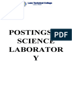 Postings in Science Laboratory