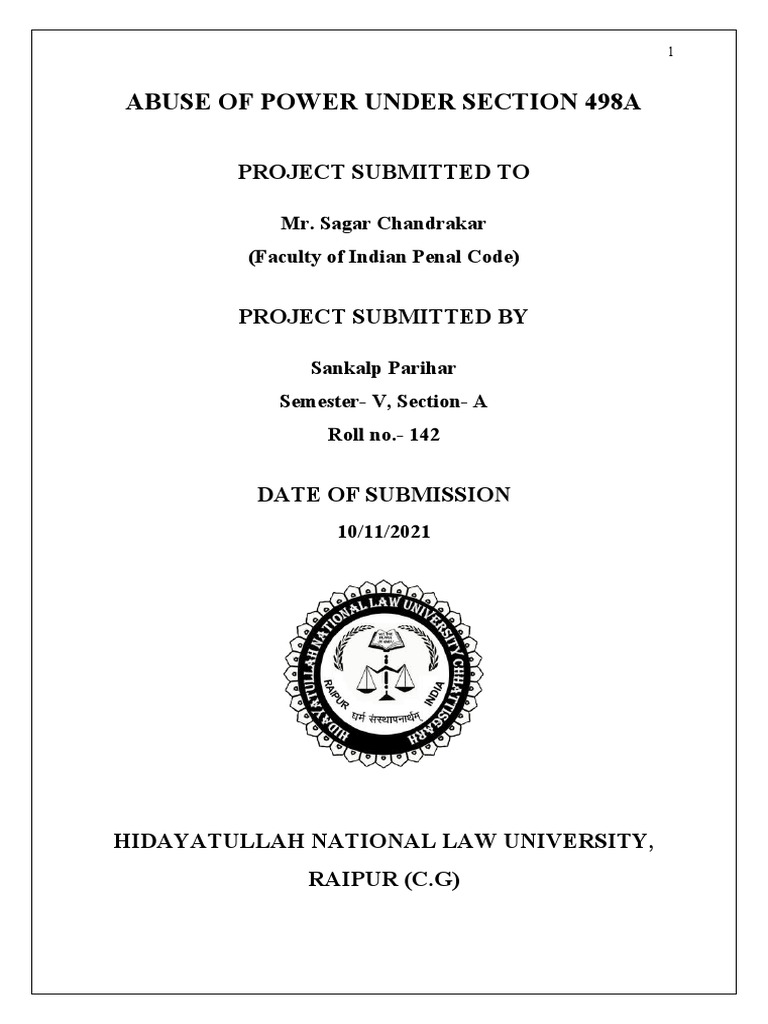 Misuse of IPC Section 498A Explained | PDF | Criminal Law | Justice